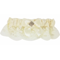 Бант кружевной молочный